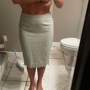 Blue green pencil skirt